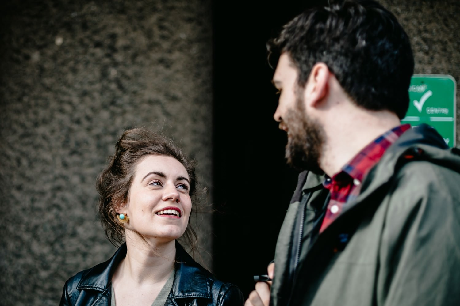 Relaxed engagement and couples photography in Barbican, London