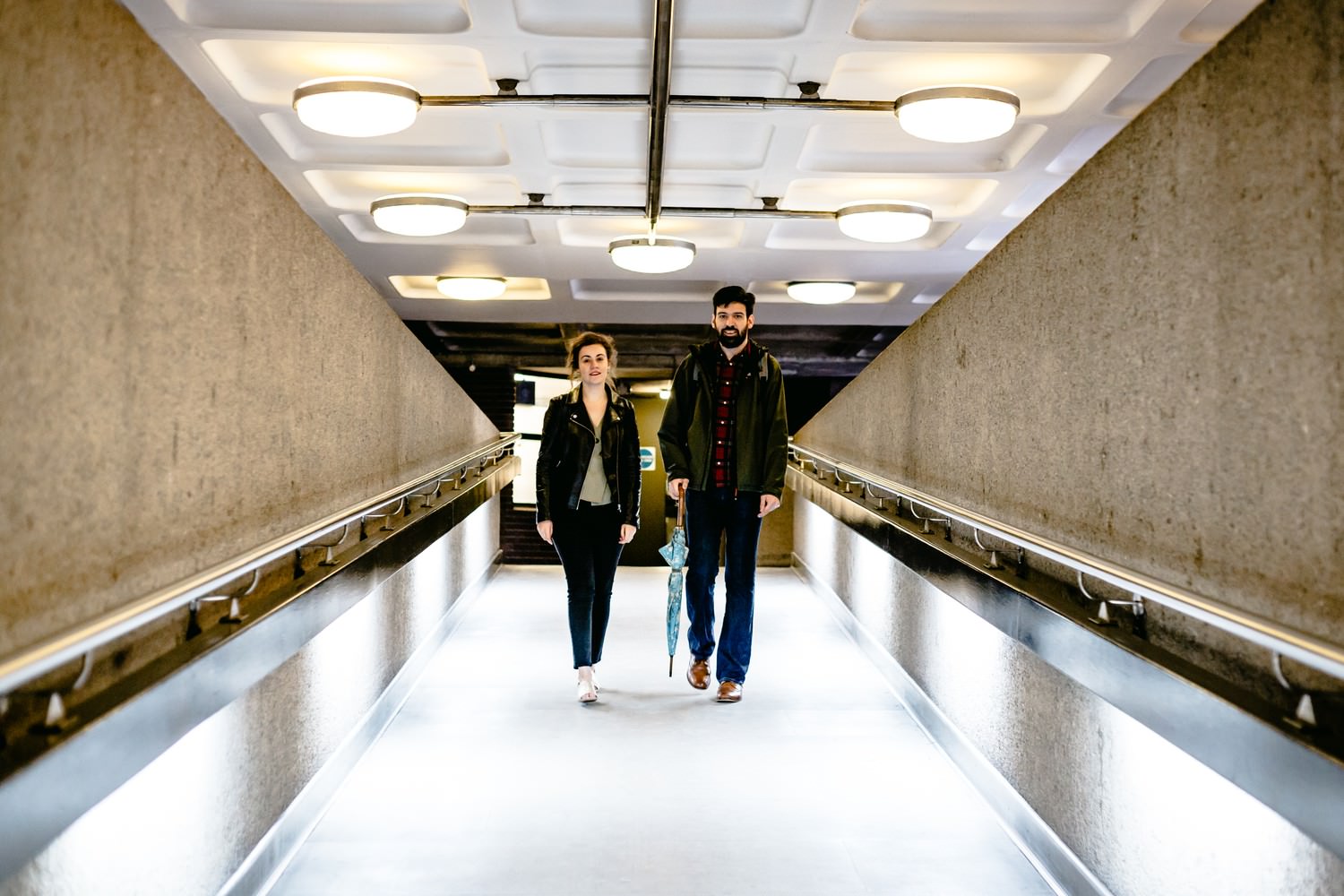 Relaxed engagement and couples photography in Barbican, London