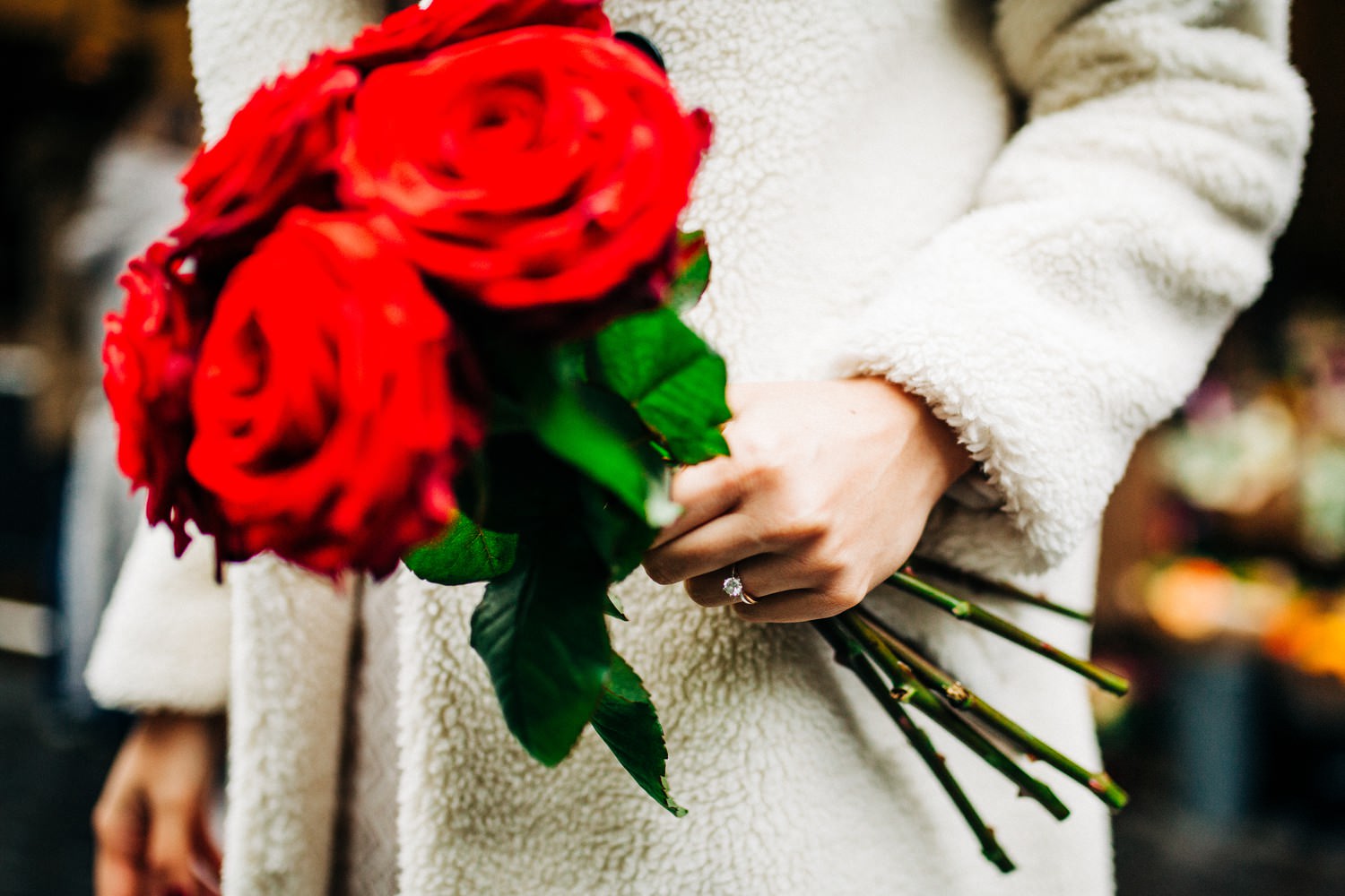 Relaxed engagement shoot at Borough Market, South Bank, London