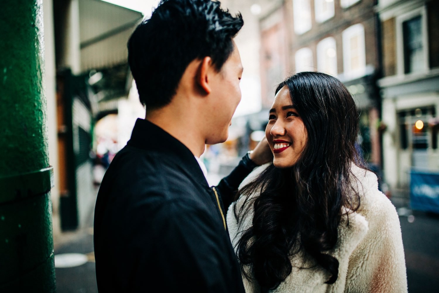 Relaxed engagement shoot at Borough Market, South Bank, London