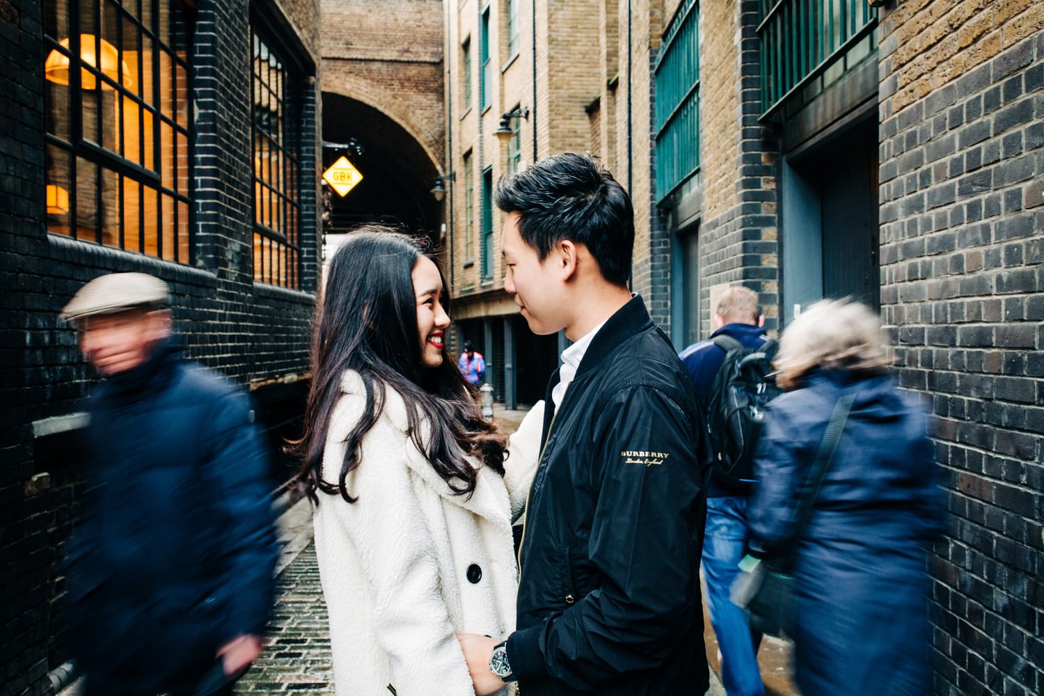 Relaxed engagement shoot at Borough Market, South Bank, London