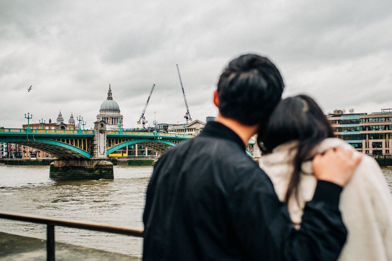 Relaxed engagement shoot at Borough Market, South Bank, London