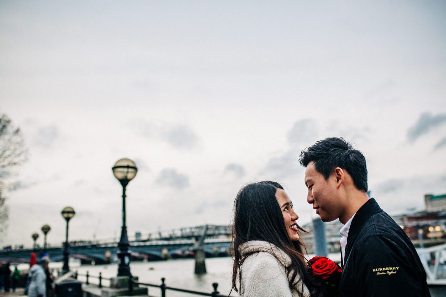 Relaxed engagement shoot at Borough Market, South Bank, London