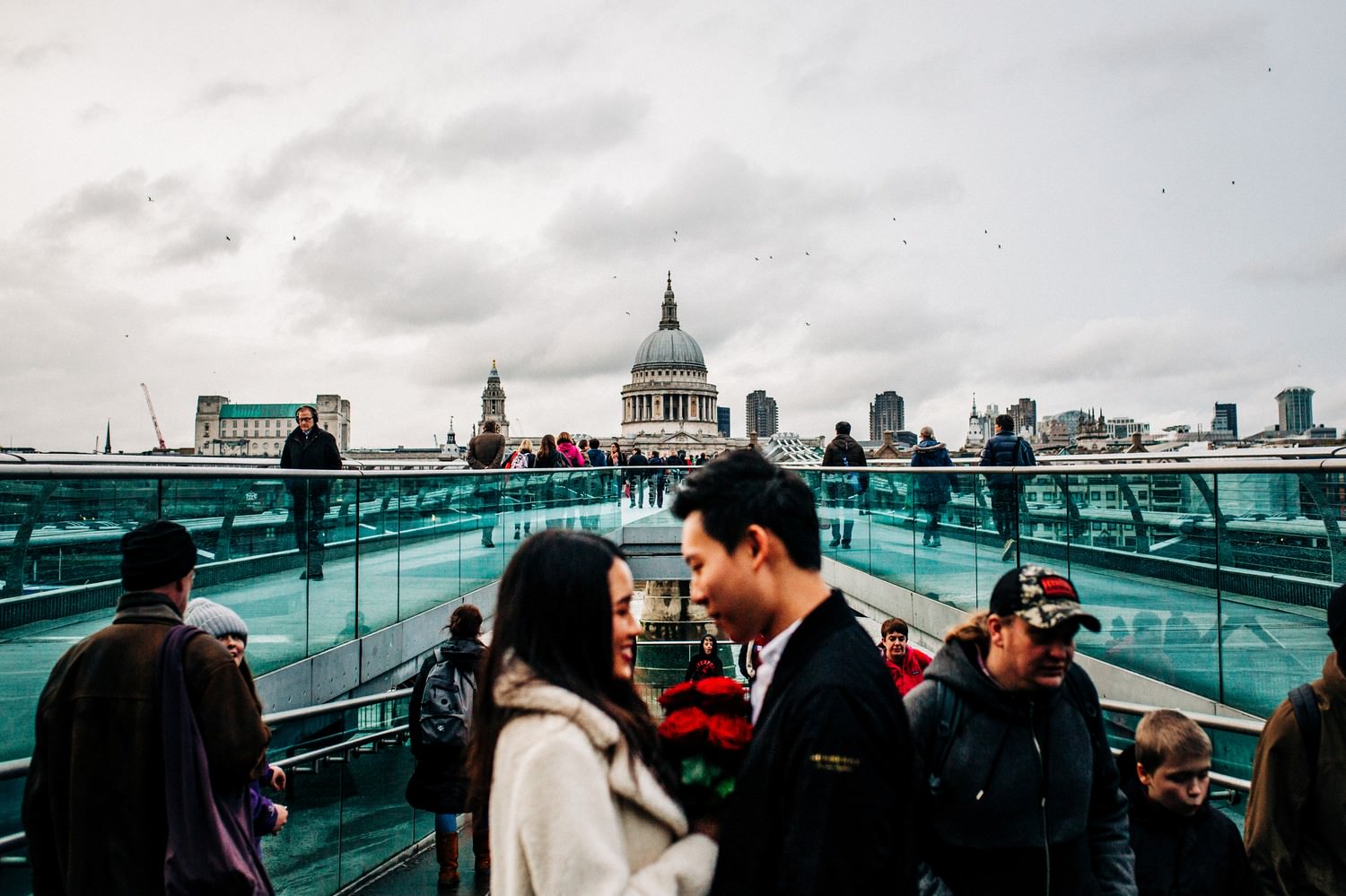 Relaxed engagement shoot at Borough Market, South Bank, London