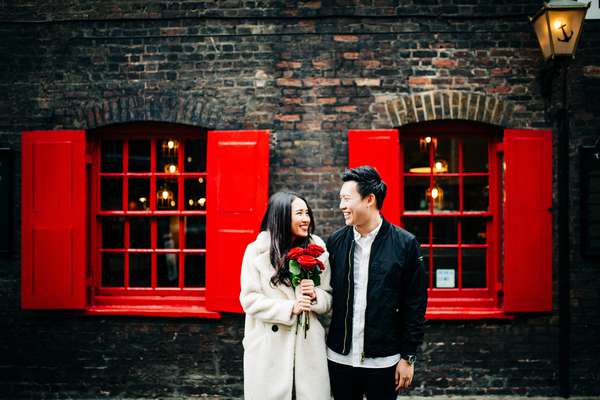 Relaxed engagement shoot at Borough Market, South Bank, London