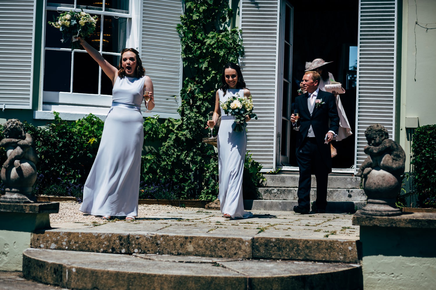 Relaxed wedding photography at a Deer Park Country House Hotel, Devon church wedding