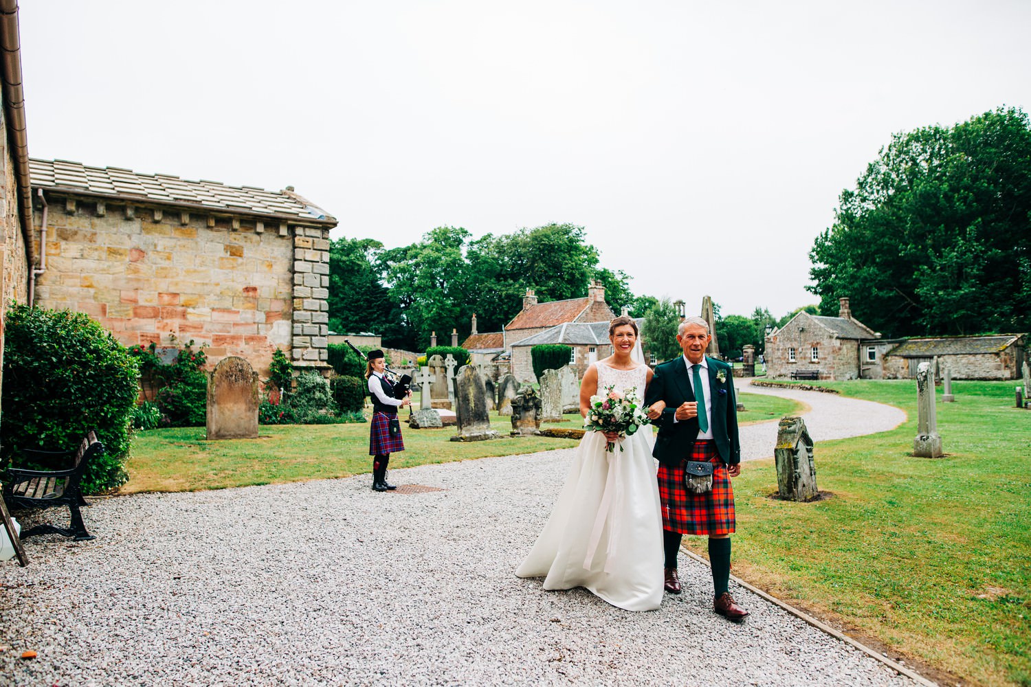Relaxed East Lothian Scottish church wedding photography in North Berwick