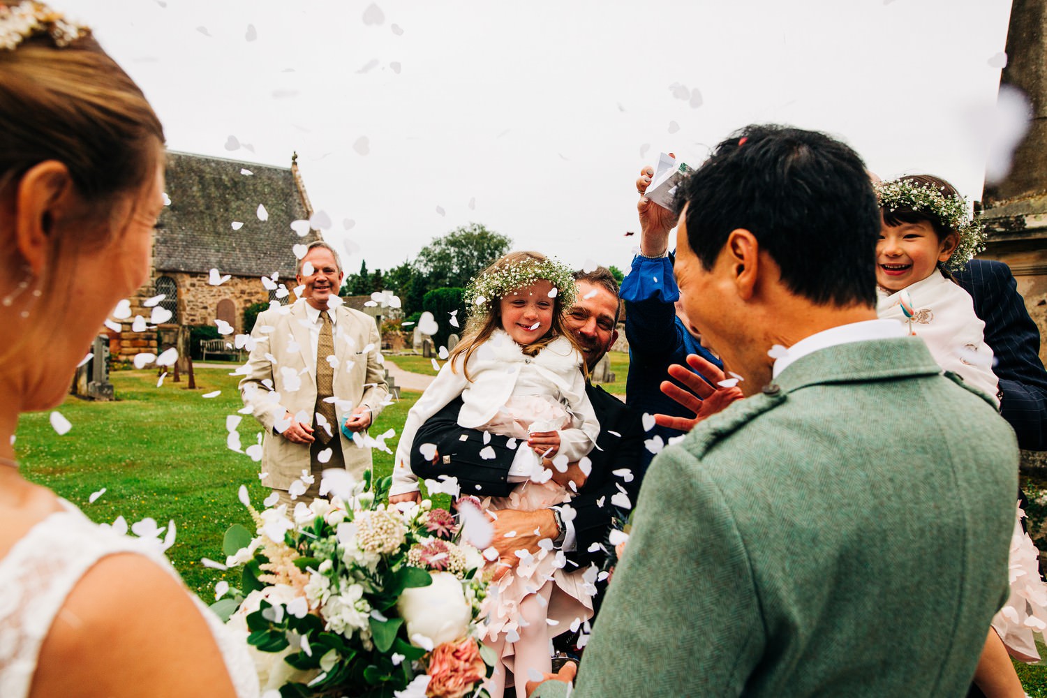 Relaxed East Lothian Scottish church wedding photography in North Berwick