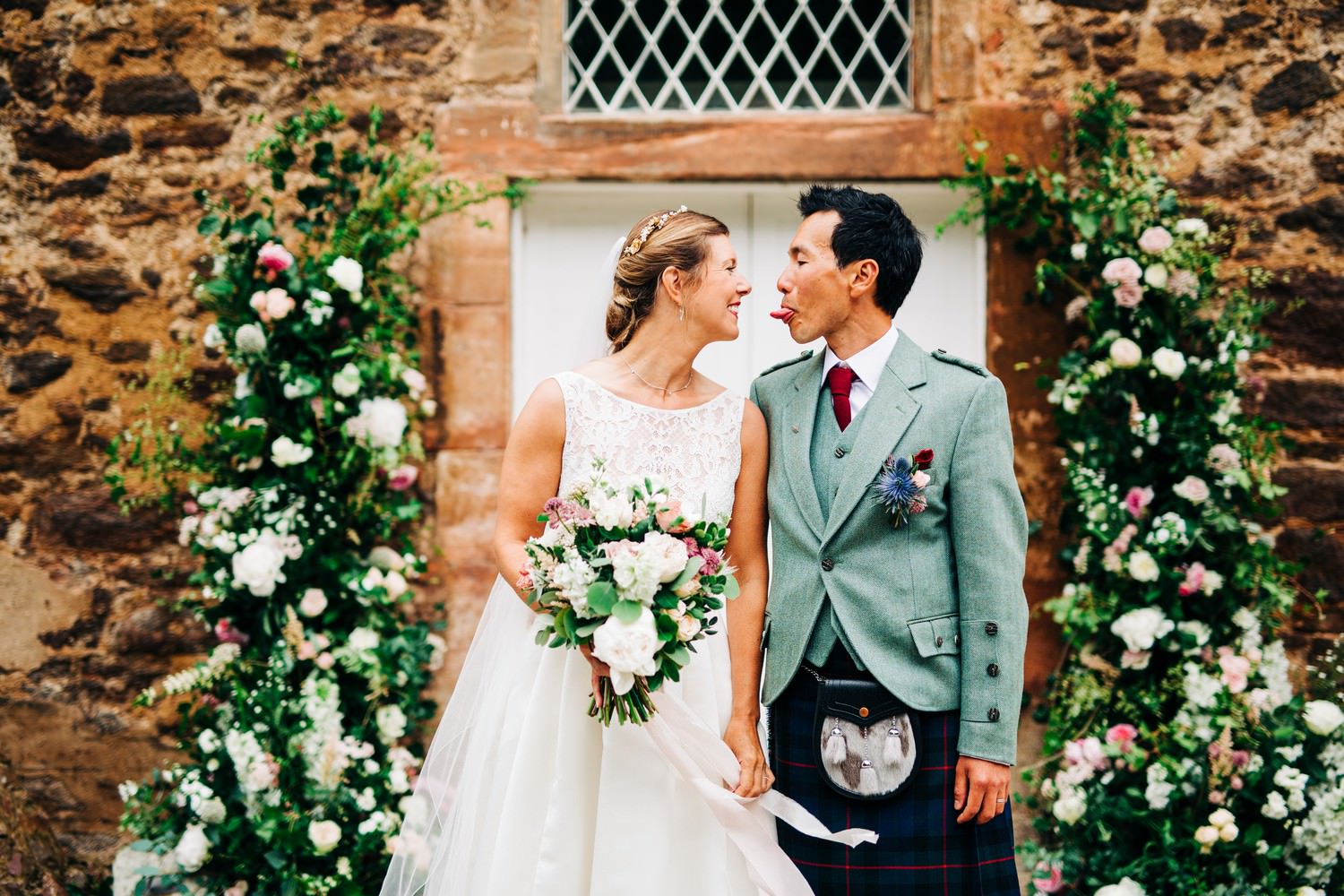 Relaxed East Lothian Scottish church wedding photography in North Berwick