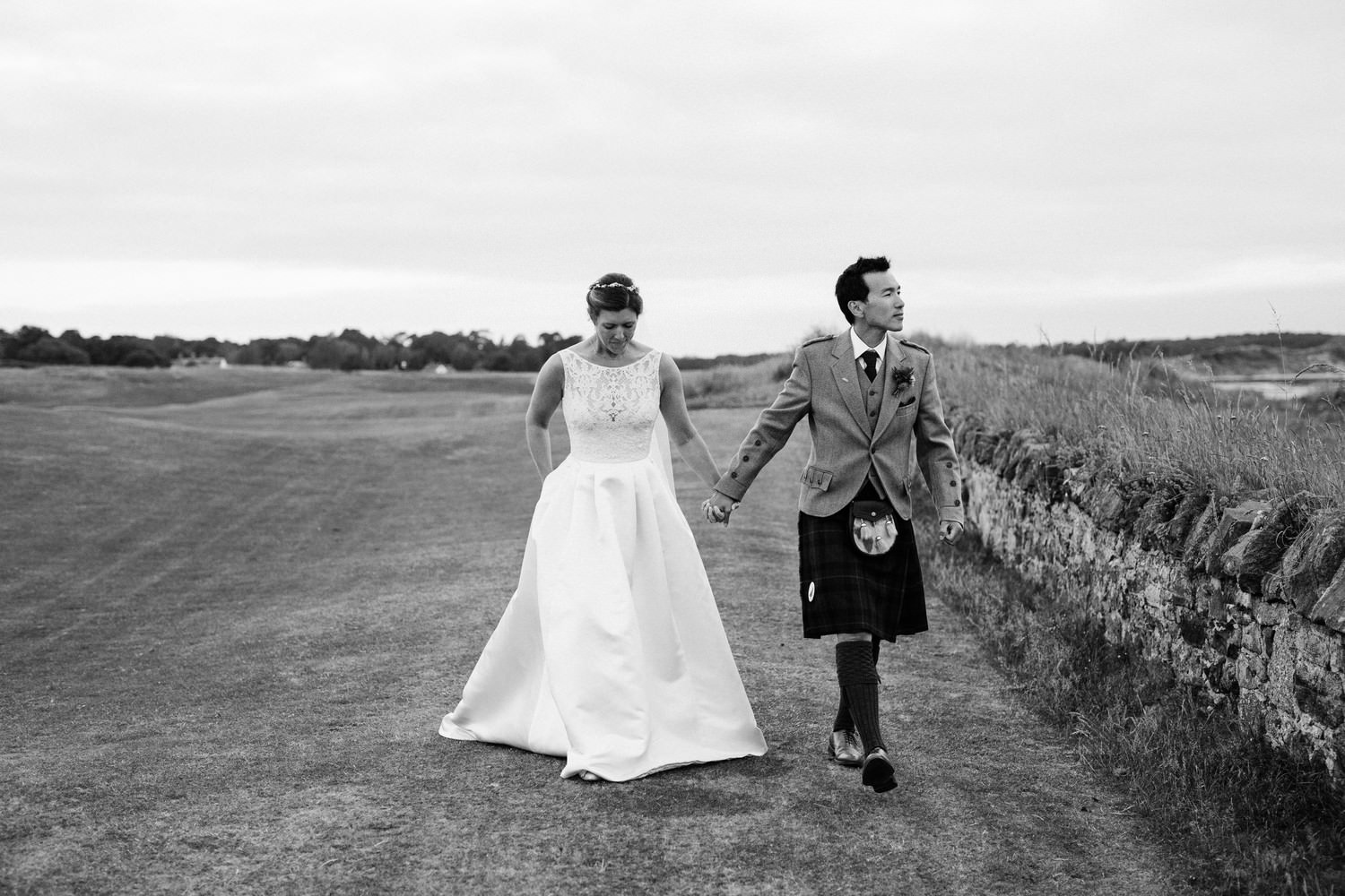 Relaxed East Lothian Scottish church wedding photography in North Berwick