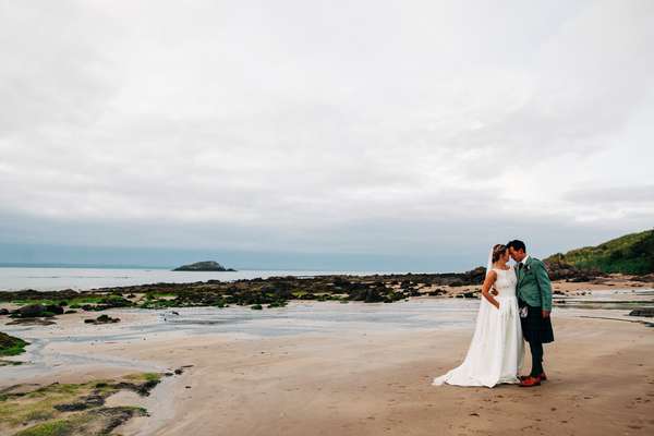 Relaxed East Lothian Scottish church wedding photography in North Berwick